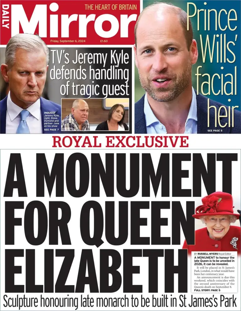 Daily Mirror - A monument for Queen Elizabeth