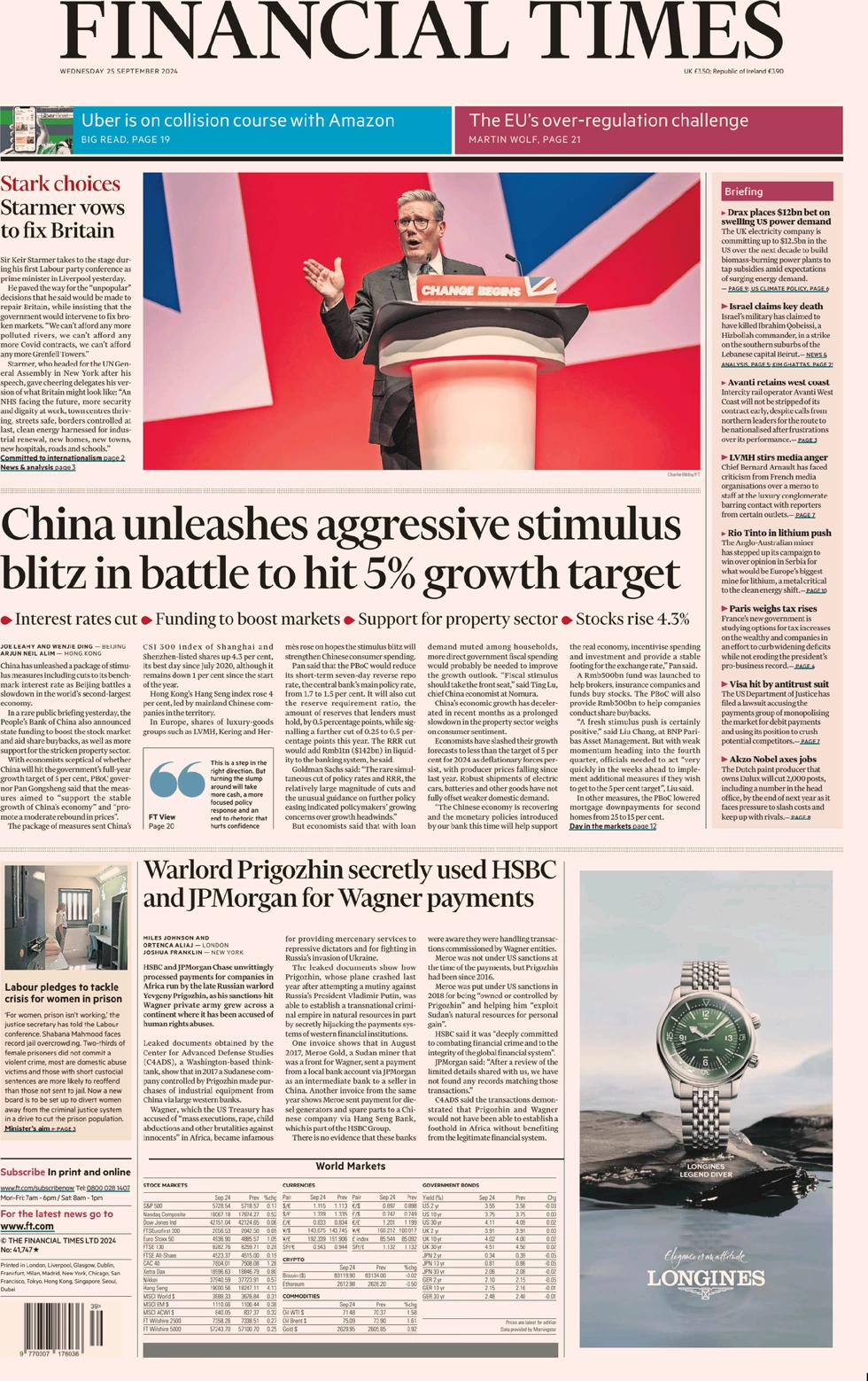 FT - Starmer vows to fix Britain 
