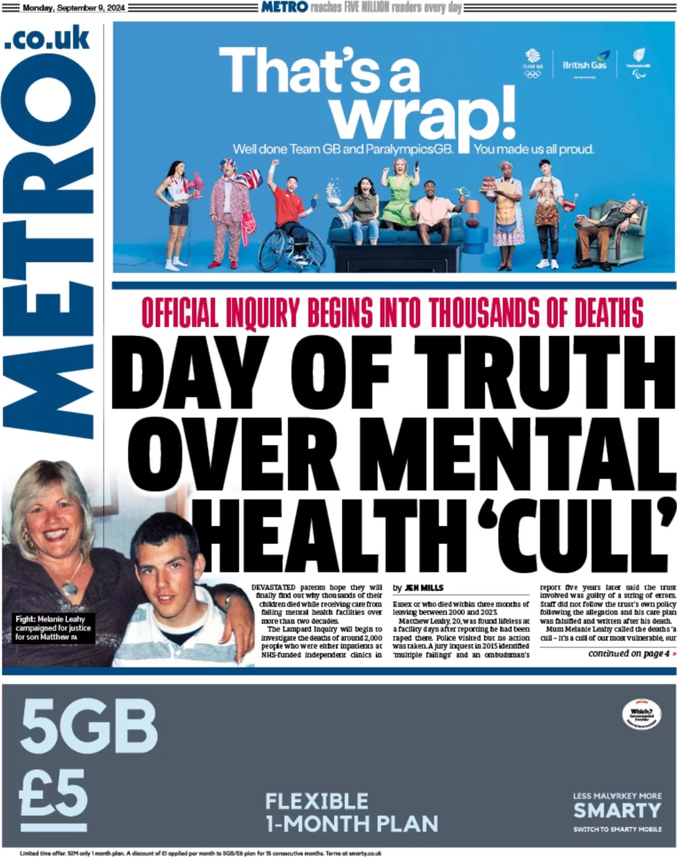 Metro - Day of truth of mental health cull 
