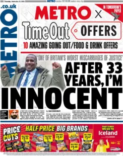 Metro – After 33 years I’m innocent 