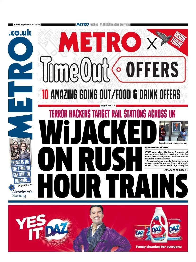 Metro - WiJacked on rush hour trains 
