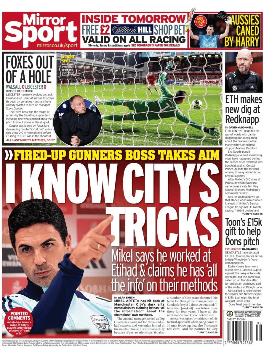 Mirror Sport - I know City’s tricks 
