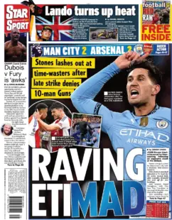 Star Sport – Manchester City 2 Arsenal 2: Raving ETImad 