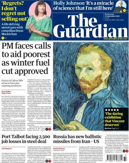 The Guardian – PM faces calls to aid poorest as winter fuel cut approved 