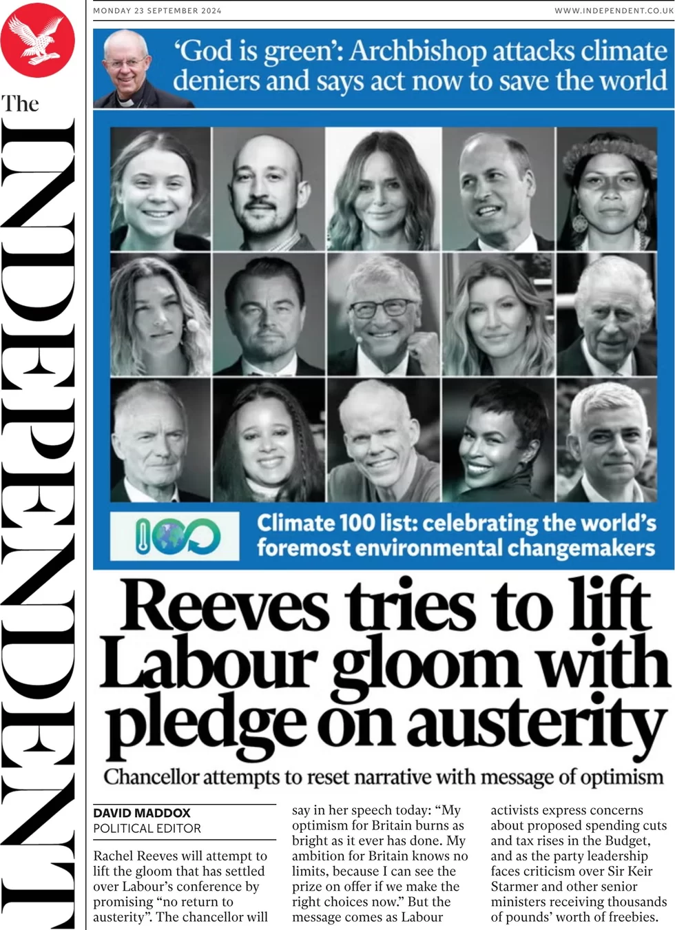 The Independent - Reeves tries to lift Labour gloom with pledge on austerity 
