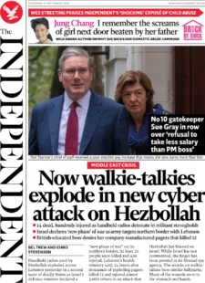 The Independent – Now walkie-talkies explode in new cyber attack on Hezbollah