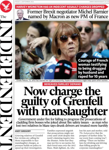 The Independent – Now charge the guilty of Grenfell with manslaughter 