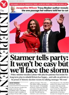 The Independent - Starmer tells the party: It won’t be easy but we’ll face the storm