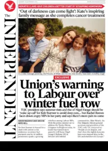 The Independent – Union’s warning to Labour over winter fuel row 