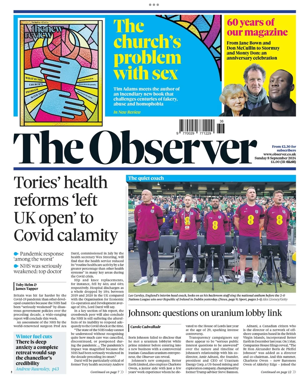 The Observer - Tories health reforms left UK open to calamity 