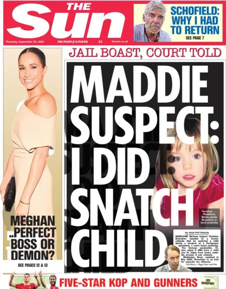 The Sun – Maddie suspect: I did snatch child