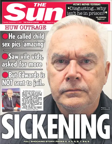 The Sun – Huw outrage: Sickening 