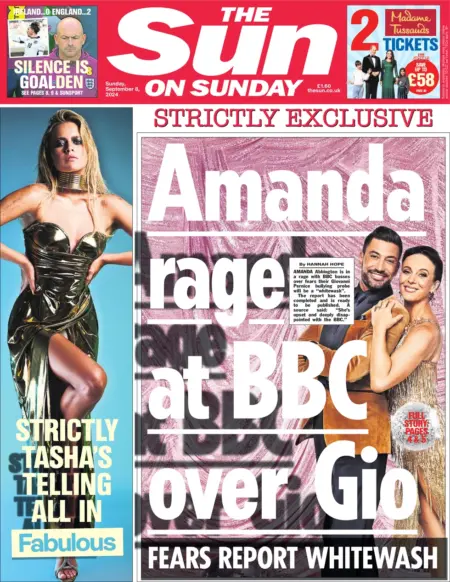 The Sun On Sunday – Amanda rage at BBC over Gio 