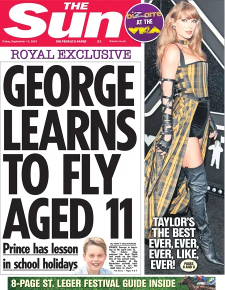 The Sun – Prince George learns to fly aged 11 