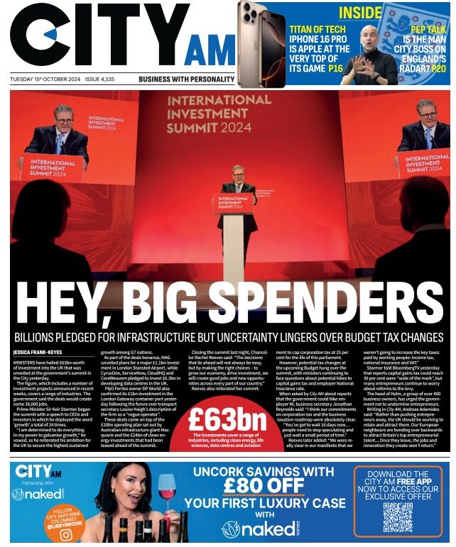 City AM - Hey big spenders