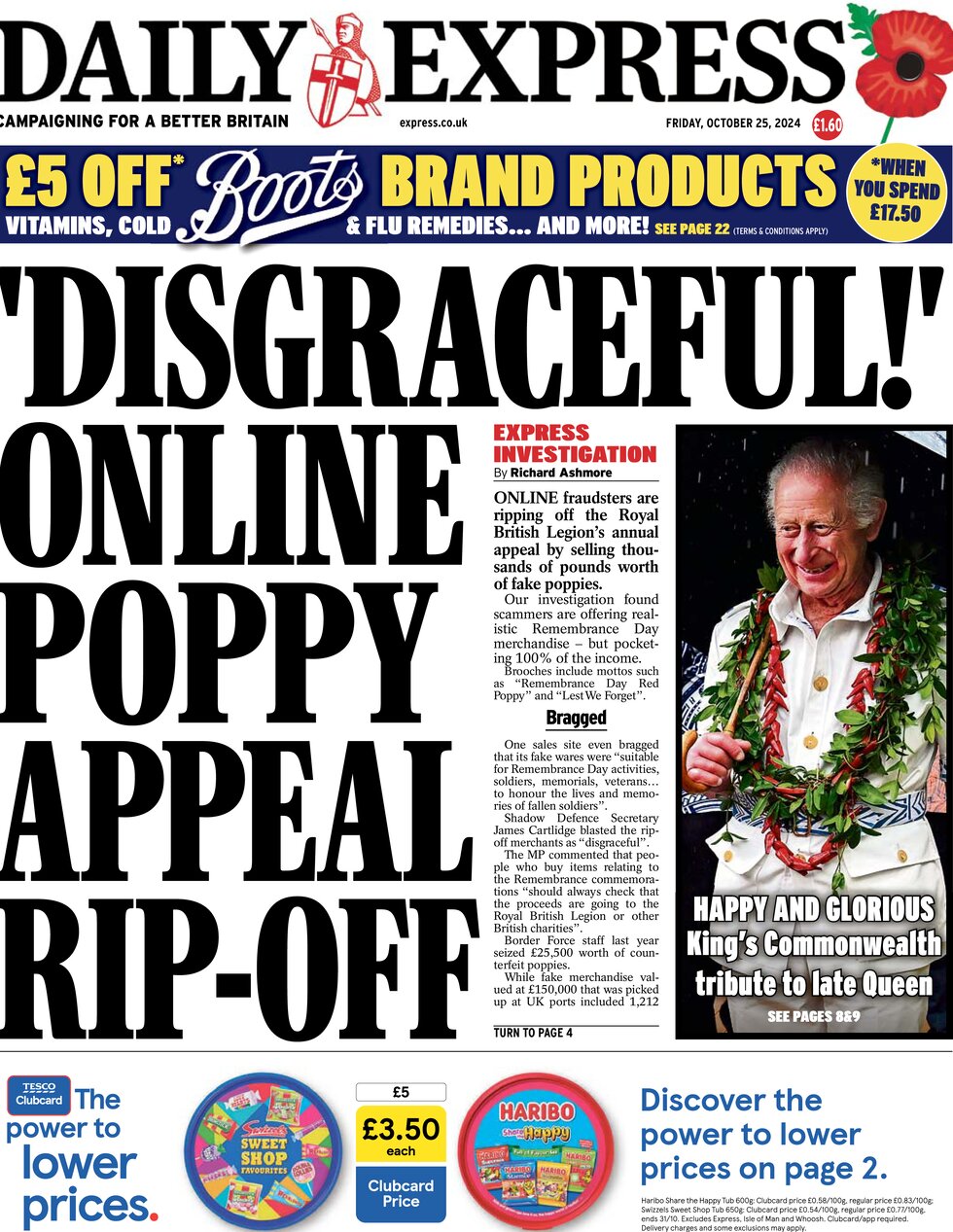 Daily Express - Online poppy appeal rip off 
