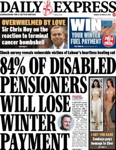 Daily Express – 84% of disabled pensioners will lose winter fuel payment