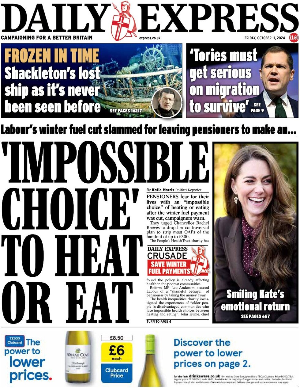 Daily Express - winter fuel payments: Impossible choice to heat or eat 