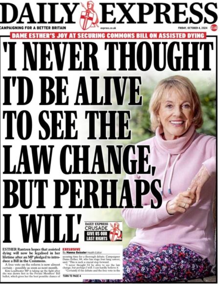 Daily Express – Dame Ester: I never thought I’d be alive to see the law change … but perhaps I will 