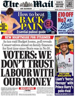 The Mail on Sunday – Voters: We don’t trust Labour with our money