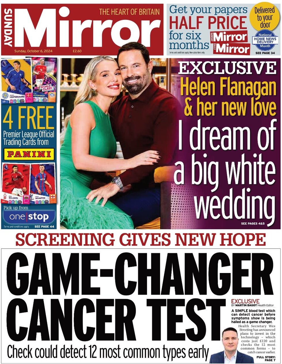 Sunday Mirror - Screening gives new hope: Game-changing cancer tests 
