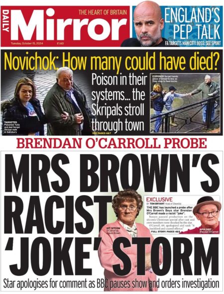 Daily Mirror – Mrs Brown’s racist joke storm