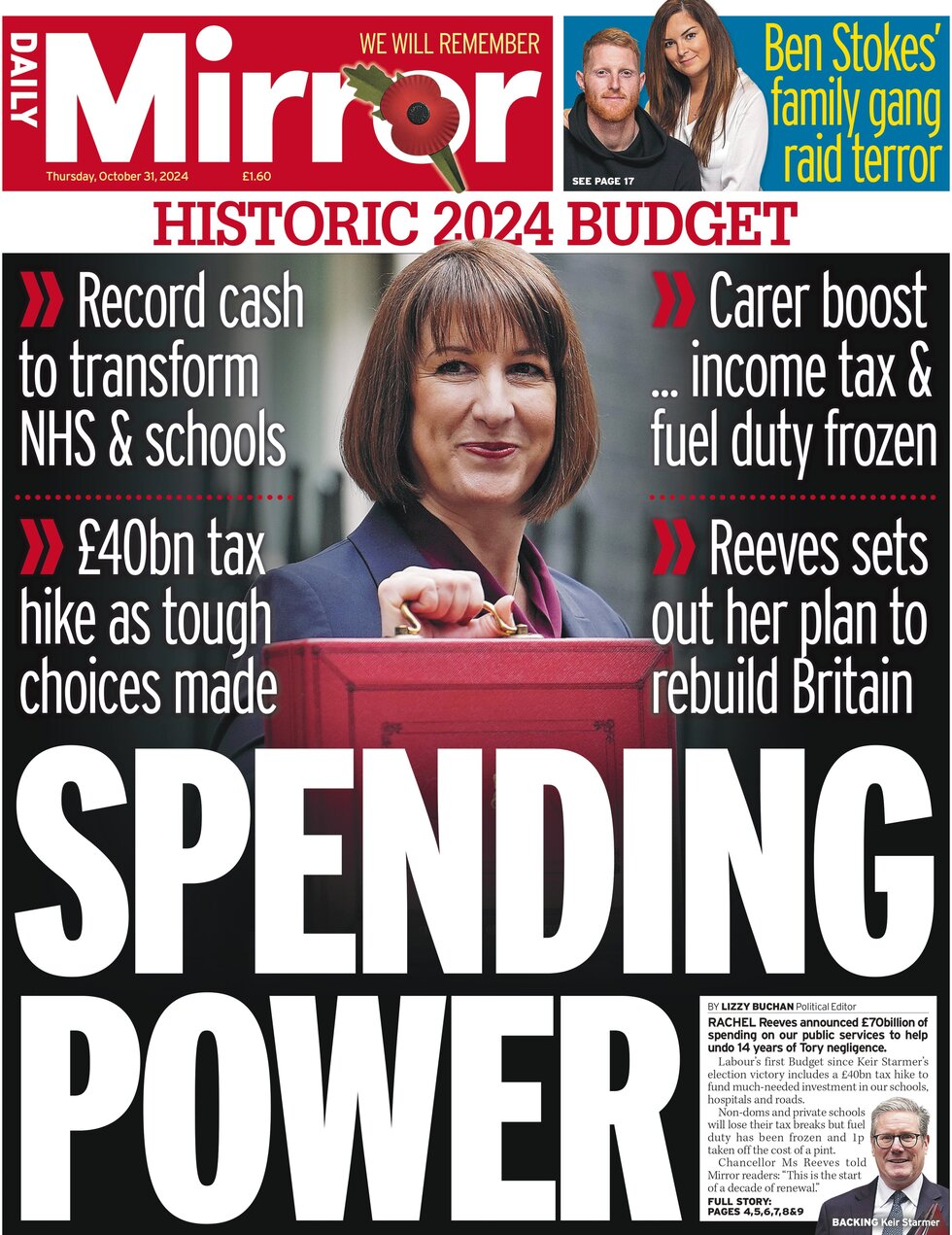 Daily Mirror - Historic 2024 Budget: Spending Power
