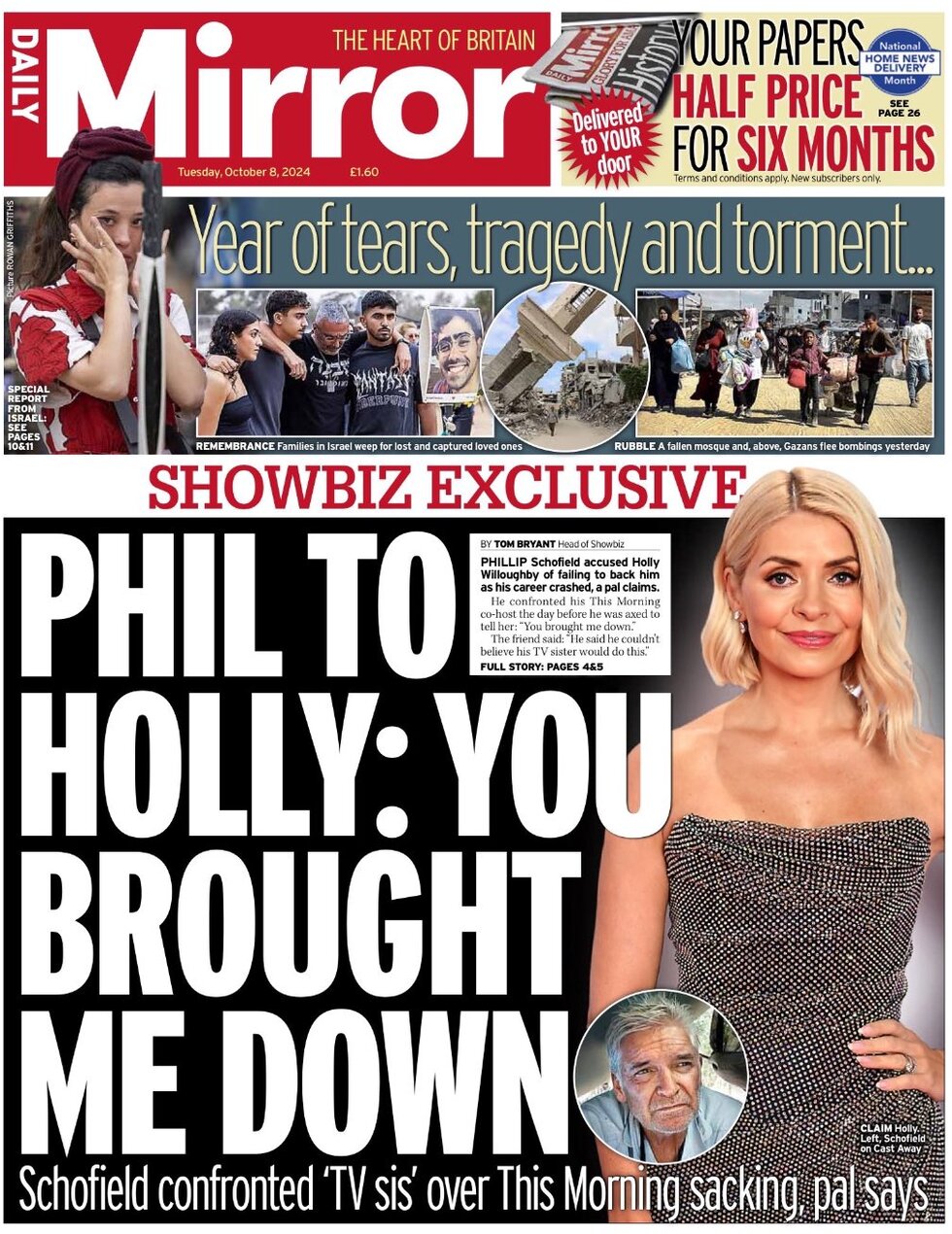 Daily Mirror - Phil to Holly: You bought me down 