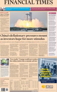 FT – China’s deflationary pressures mount as investors hope for more stimulus