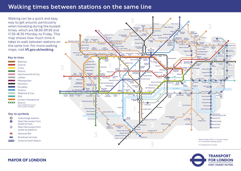 A new Map shows which London Underground stations are faster to walk than to tube