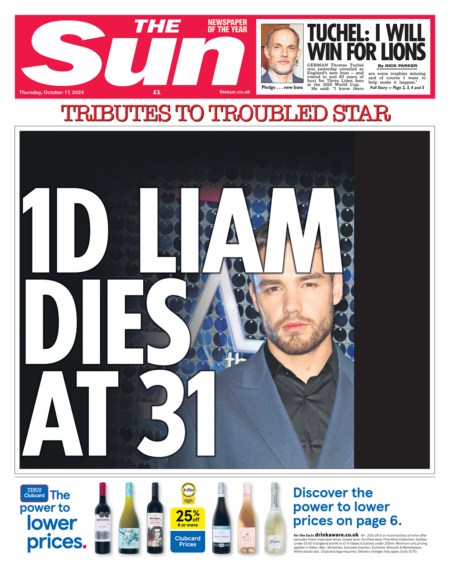 The Sun – 1D Liam dies at 31