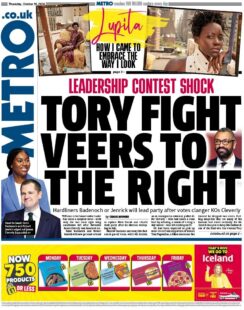 Metro – Tory fight veers to the right