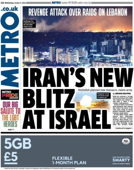 The Metro – Iran’s new blitz at Israel 