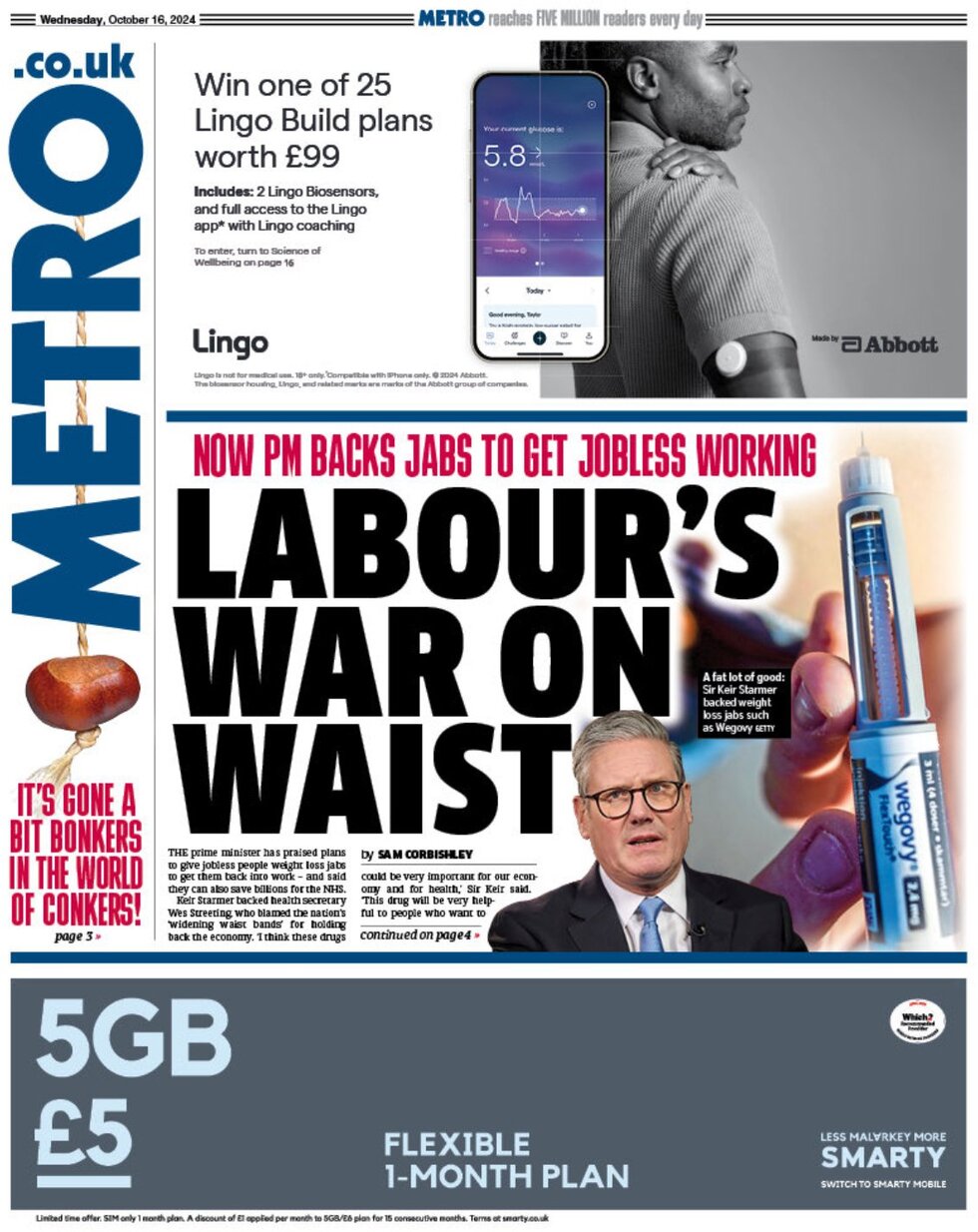 Metro - Labour's war on waist 