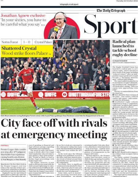 Telegraph Sport – City face off with rivals at emergency meeting