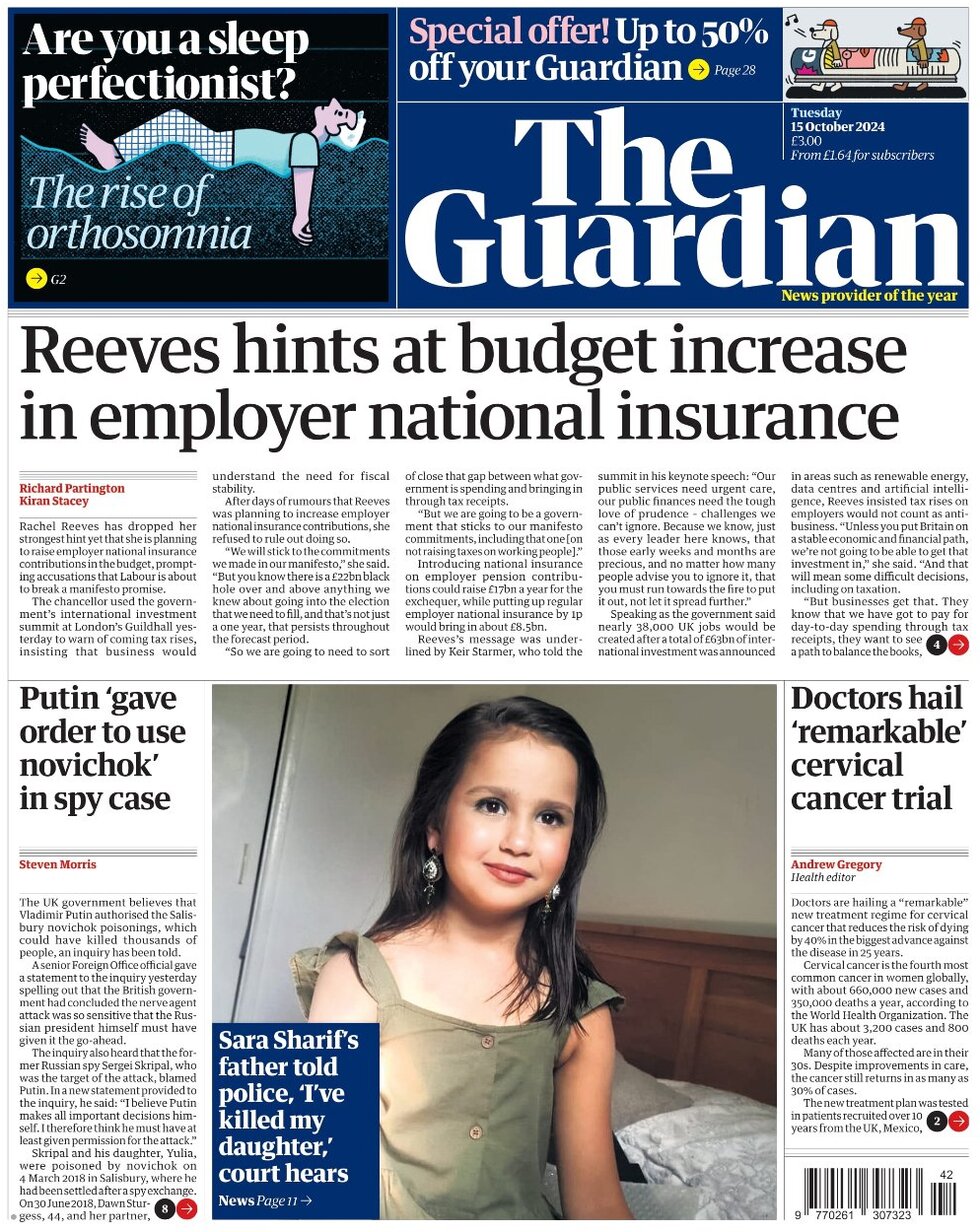 The Guardian - Reeves hints 