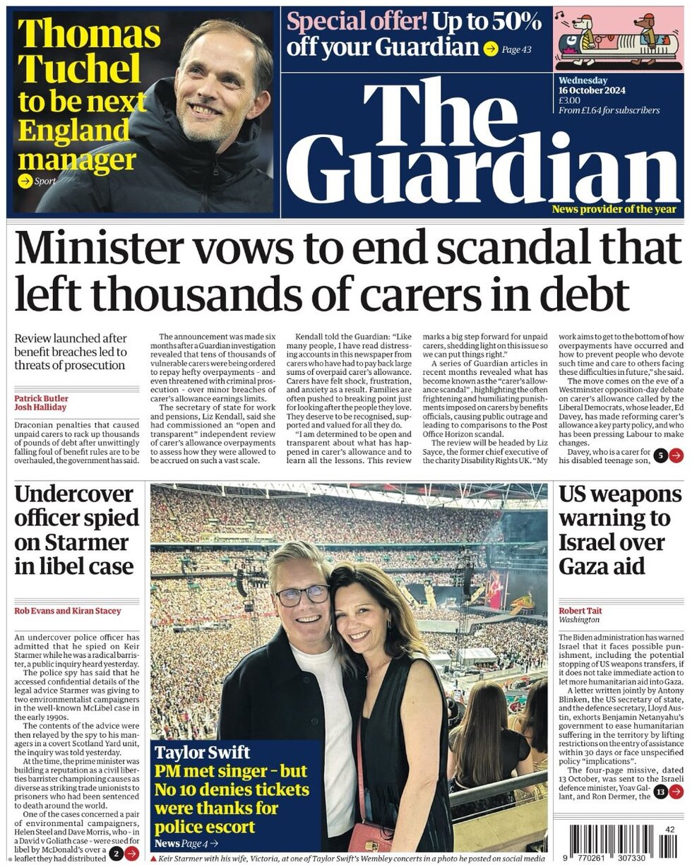 The Guardian - Minister vows to end scandal that left thousands of carers in debt 