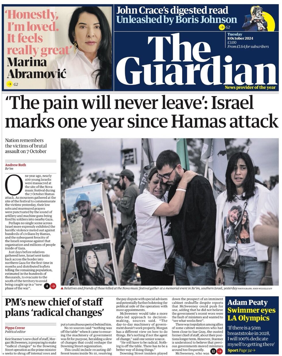 The Guardian - Israel marks one year since Hamas attack 
