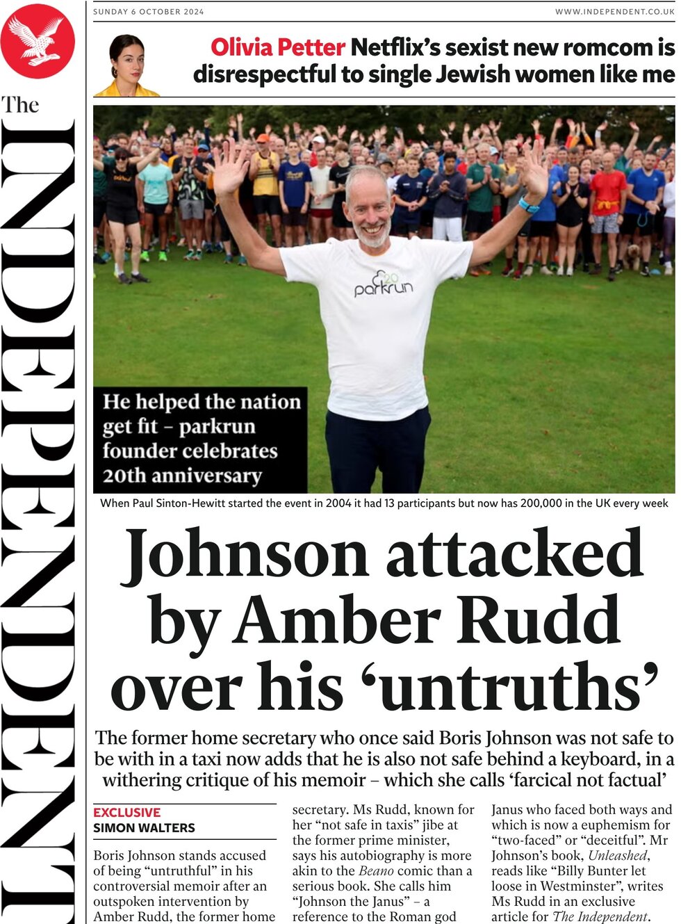 The Independent - Johnson attacked by Amber Rudd over untruths 