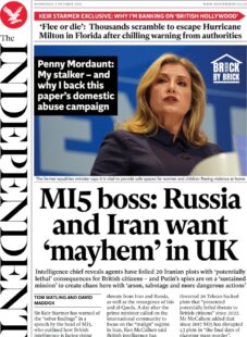 The Independent – MI5 boss: Russia and Iran want mayhem in UK