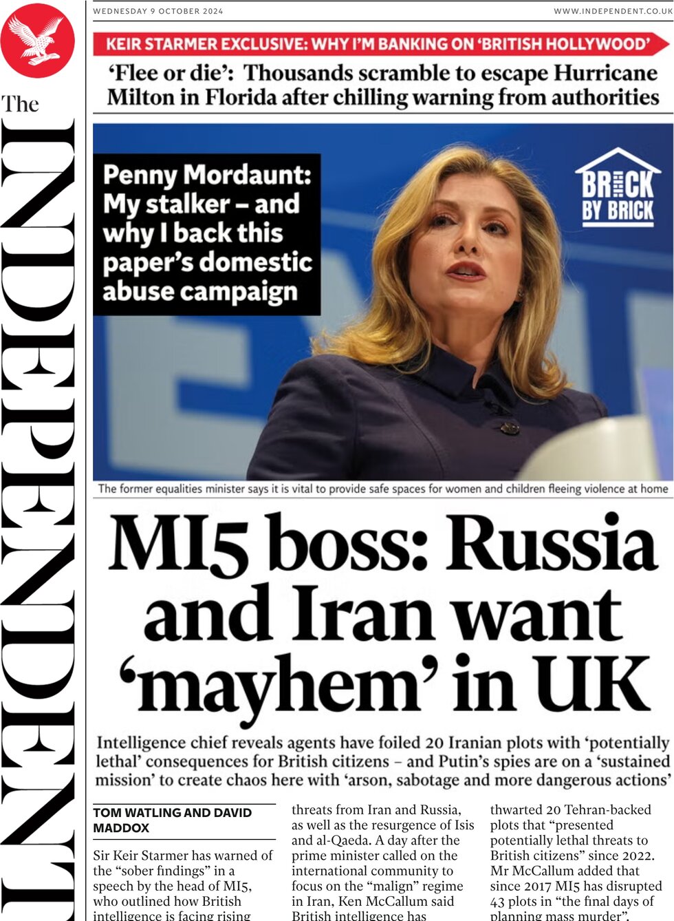 The Independent - MI5 boss: Russia and Iran want mayhem in UK
