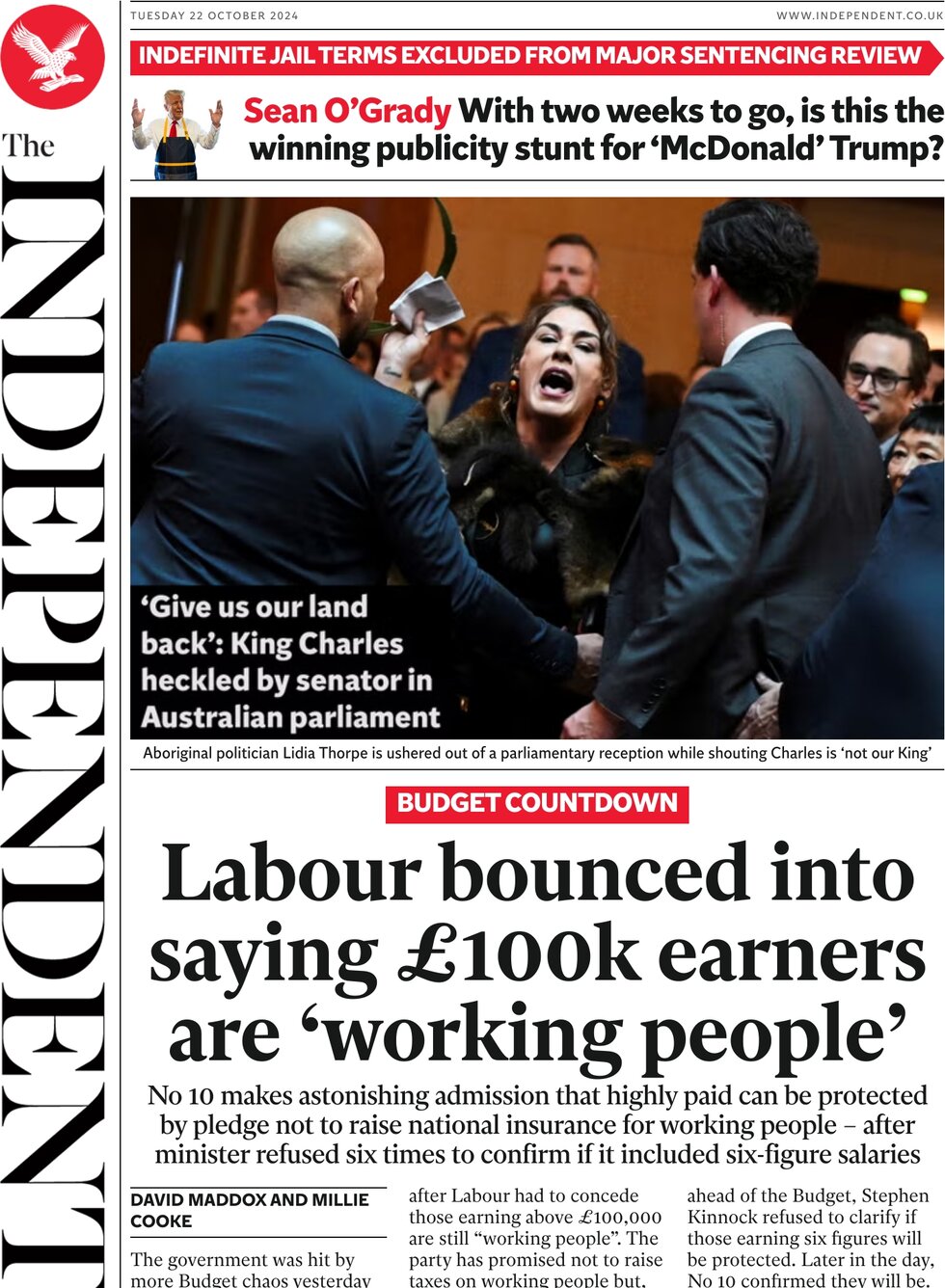 The Independent-Labour bounced into saying £100K earners are working people 
