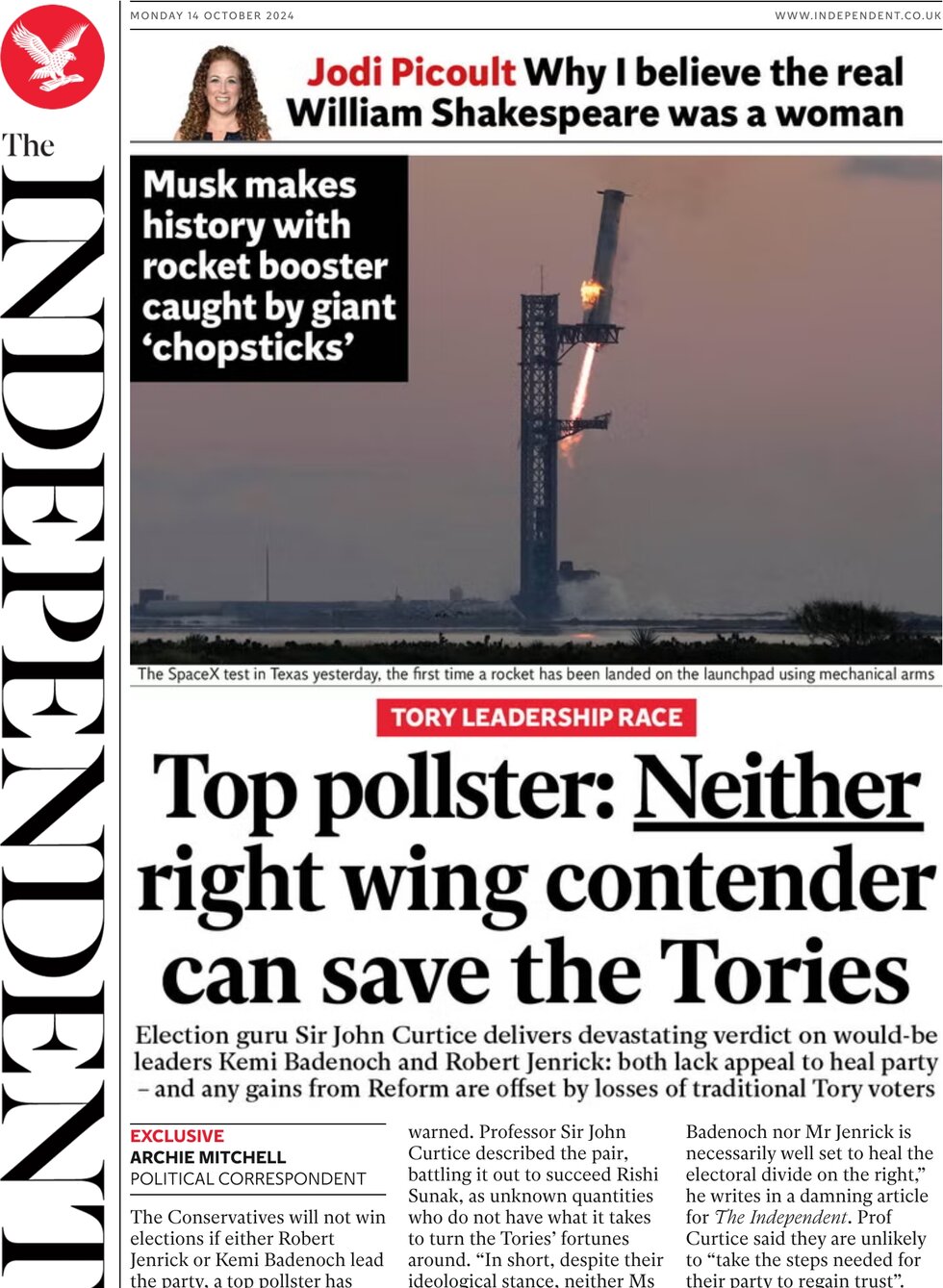 The Independent - Neither right wing contender can save the Tories 