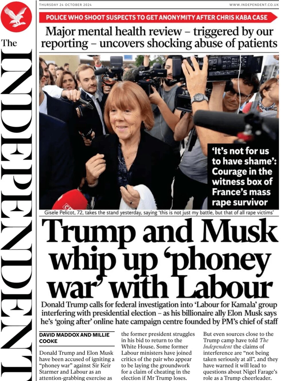 The Independent - Trump and Musk whip up phoney war with Labour 