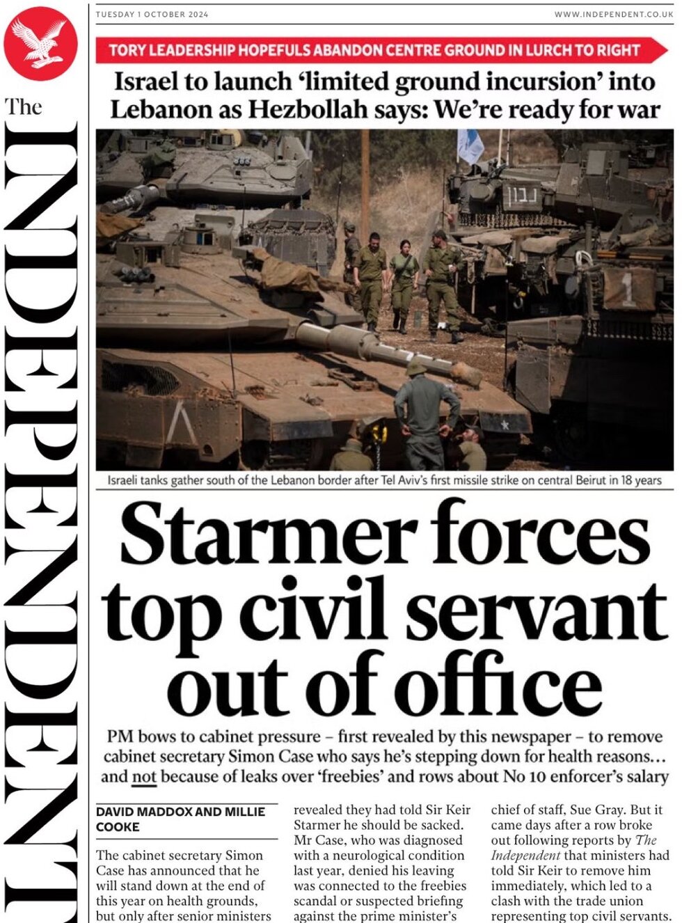 The Independent - Starmer forces top civil servant out of office 
