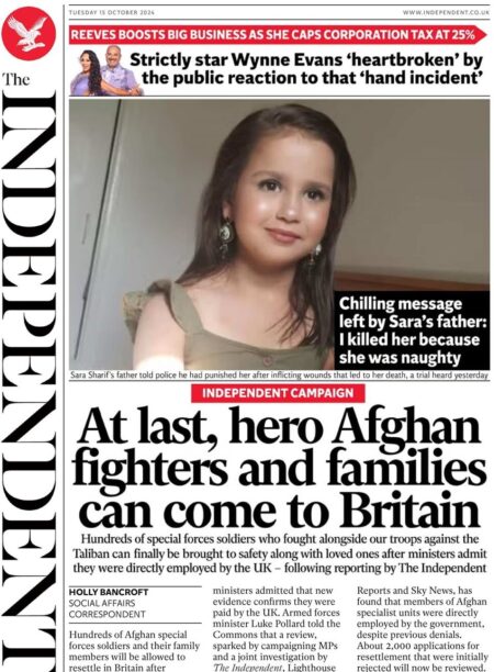 The Independent – At last, hero Afghan fighters and families can come to Britain