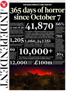 The Independent – The Gaza conflict: 365 days of horror since October 7  