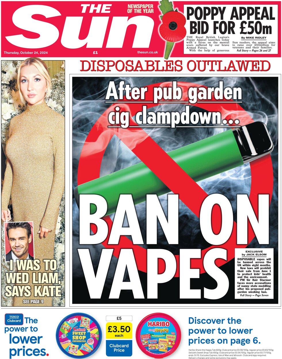 The Sun - Disposables outlawed: Ban on vapes 
