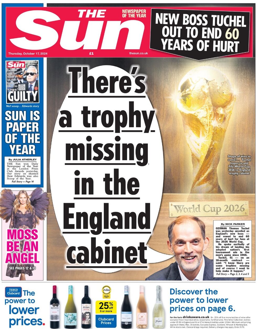 The Sun - There's a trophy missing in the England cabinet 