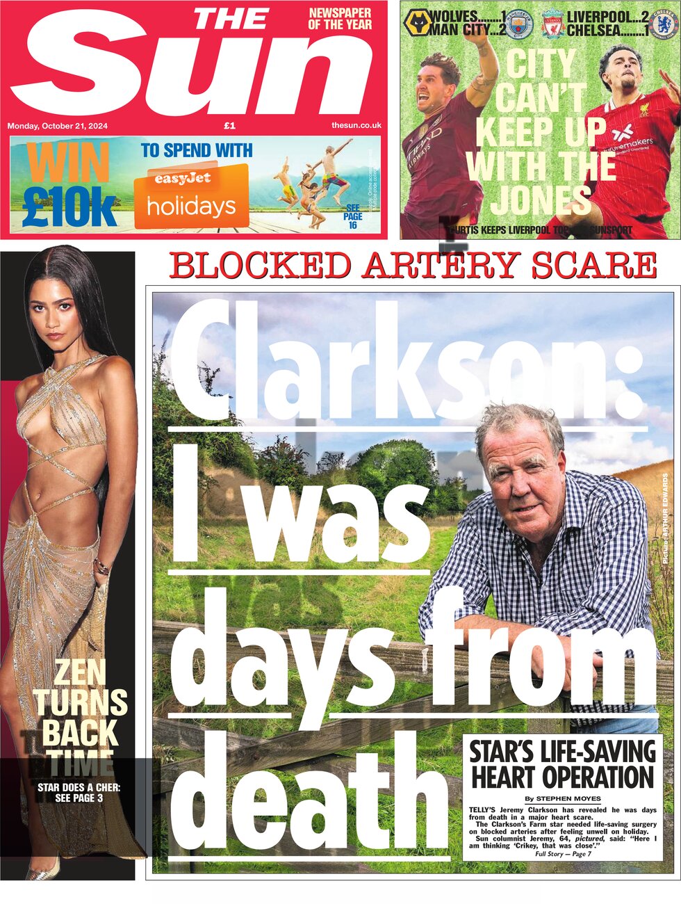 The Sun - Clarkson: I was days from death 